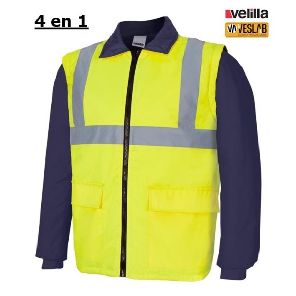 PARKA 4 EN 1 BICOLEUR HAUTE VISIBILITÉ