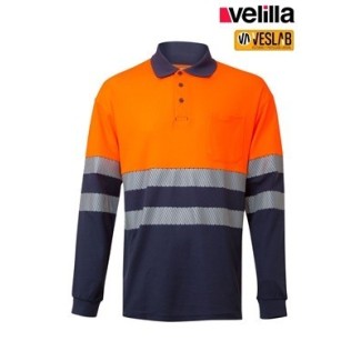 Polo HV Bicoleur manche longue | Vêtemênts de travail Haut Visibilité