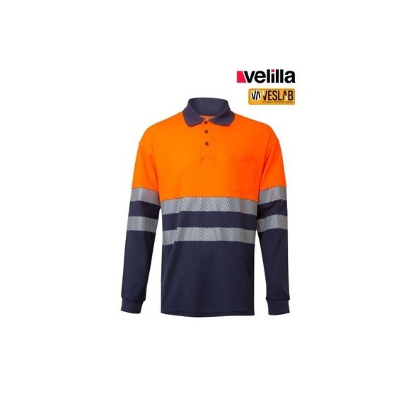 polo av bicolor manga larga 1