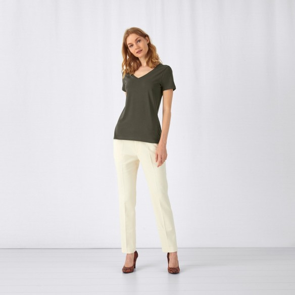 Organic Cotton V-neck Woman T-shirt