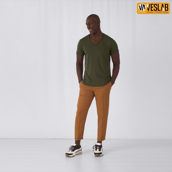 T-Shirt Homme Col V en Coton Biologique