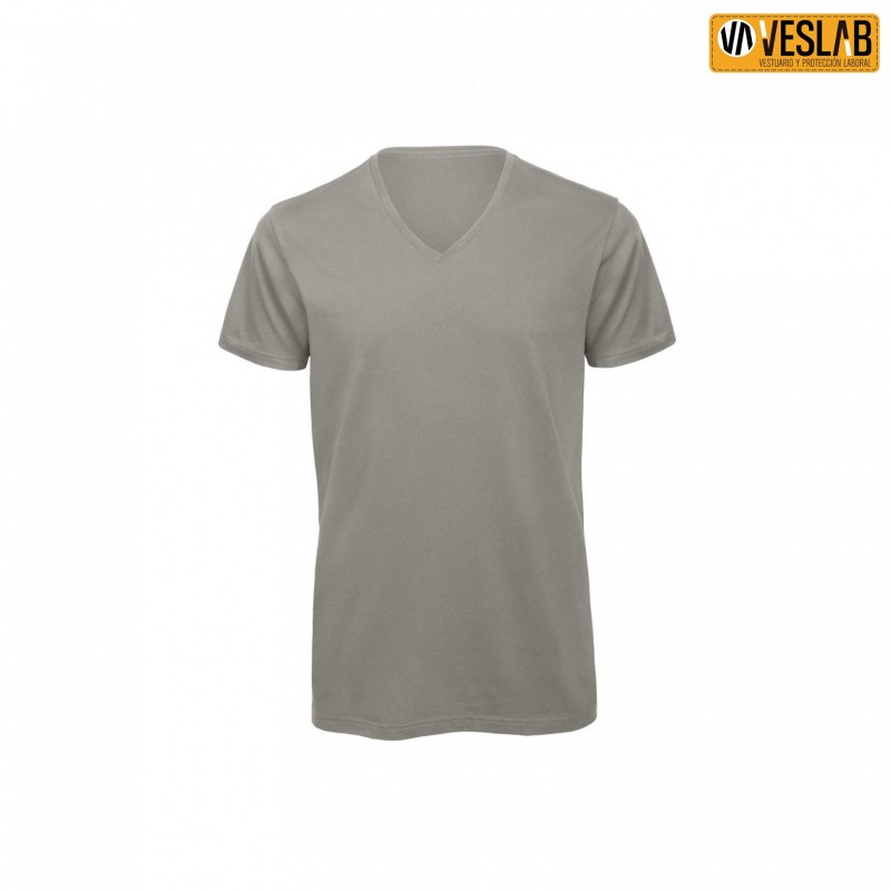 camiseta hombre cuello pico algodón orgánico 1