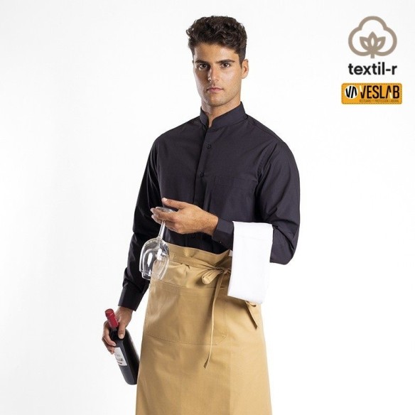 Chemise manches longues col Mao | Vêtements de travail pour serveurs
