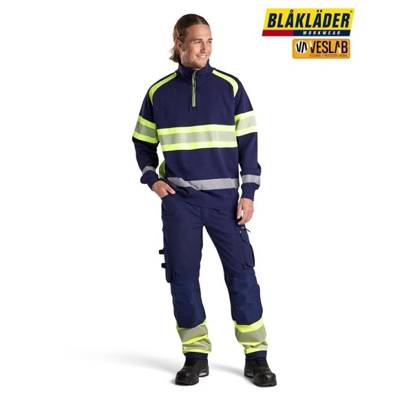 Sweat Haute visibilité Demi Zip 3553 | Vêtements Blaklader
