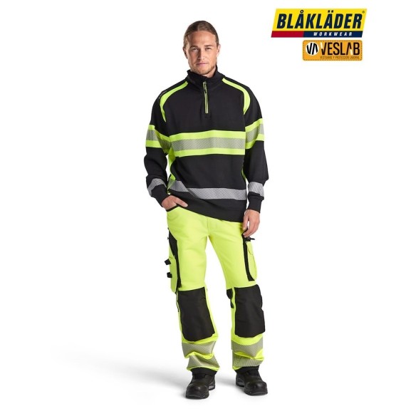 High Visibility Sweatshirt Half Zip 3553 | Blaklader workwear