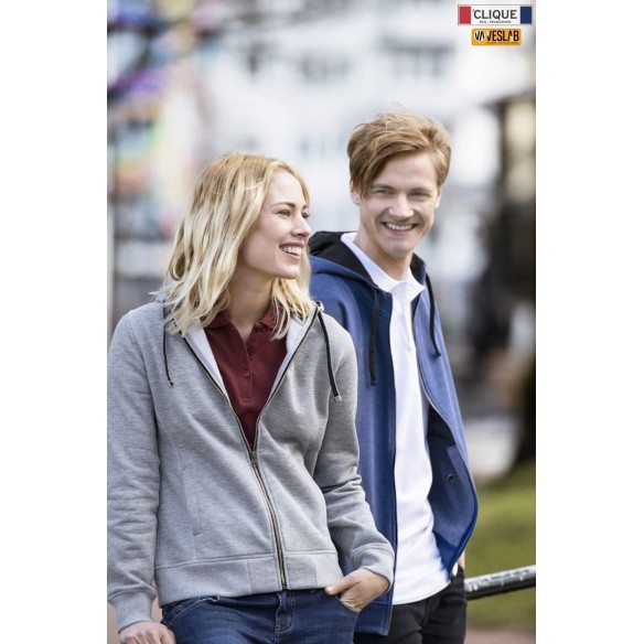 sudadera cliqué classic hoody cremallera entera