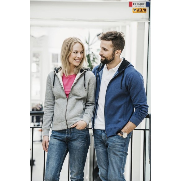 sudadera cliqué classic hoody cremallera entera