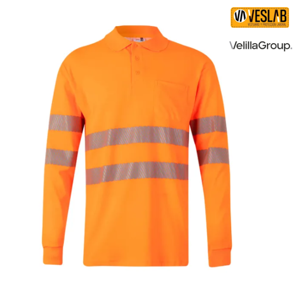 Polo HV Bicoleur manche longue | Vêtemênts de travail Haut Visibilité