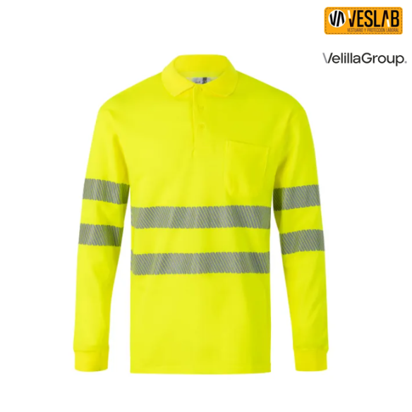 Bi-color long sleeves HV Polo |High visibility workwear dealer
