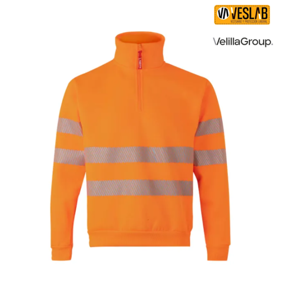 Zipped Bi-color Sweat-Shirt |High visibility workwear dealer