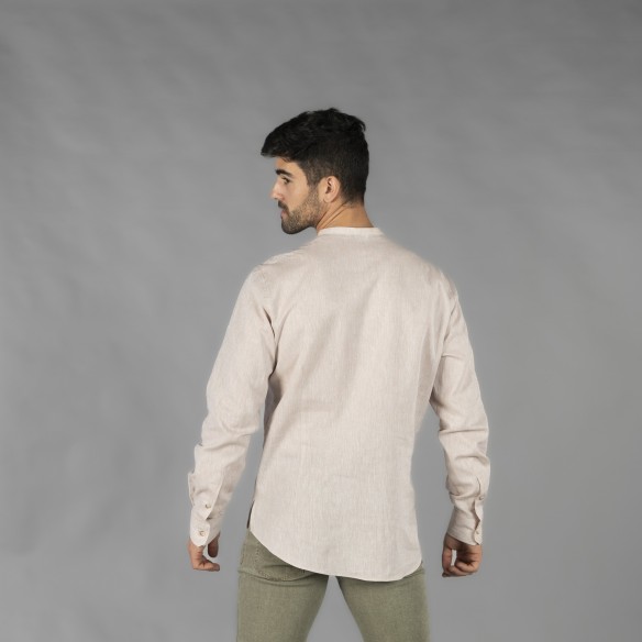 camisa mao lino/algodón 15