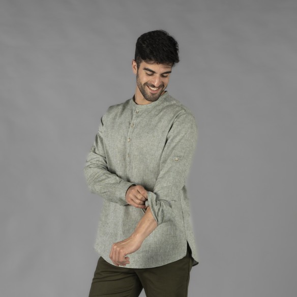 camisa mao lino/algodón 9