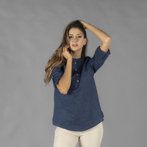blusa mao lino/algodón 5