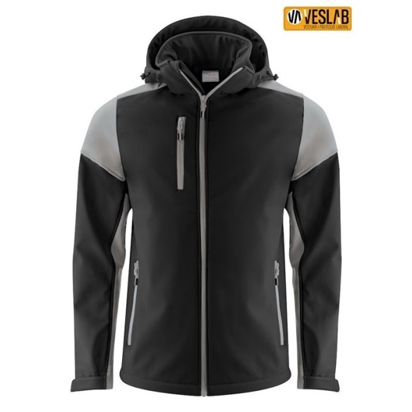 Soft-shell capouche unisexe bicolore | Vêtements de travail | Printer Prime | VESLAB.COM