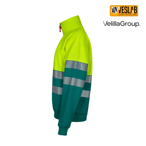 Zipped Bi-color Sweat-Shirt |High visibility workwear dealer