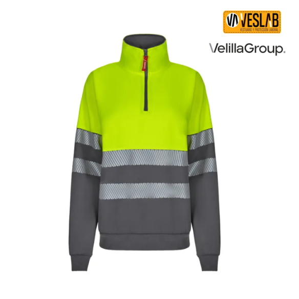 Zipped Bi-color Sweat-Shirt |High visibility workwear dealer