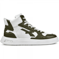 sneaker alta en piel blanca y verde u-power exa (no seguridad) 1