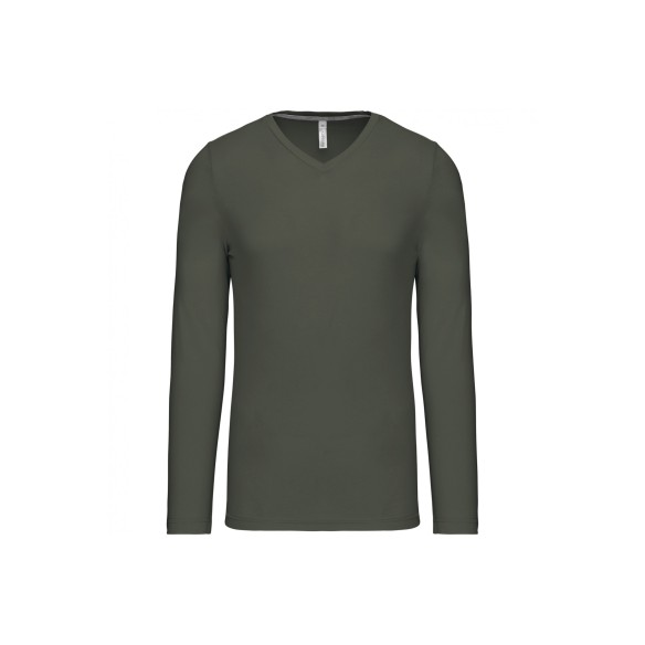 Long-sleeved v-neck T-shirt | Kariban webshop | VESLAB.COM
