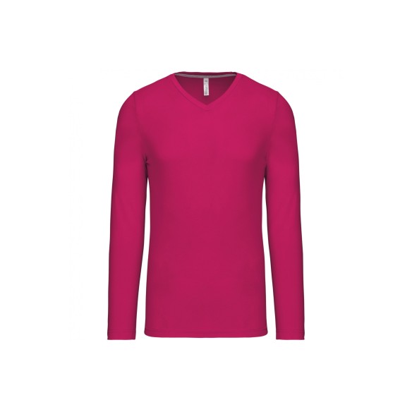 camiseta manga larga cuello pico 15