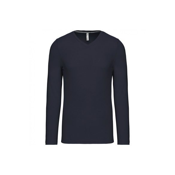 Long-sleeved v-neck T-shirt | Kariban webshop | VESLAB.COM