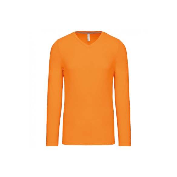 Long-sleeved v-neck T-shirt | Kariban webshop | VESLAB.COM