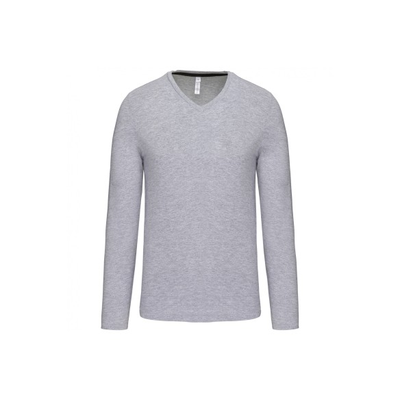 Long-sleeved v-neck T-shirt | Kariban webshop | VESLAB.COM