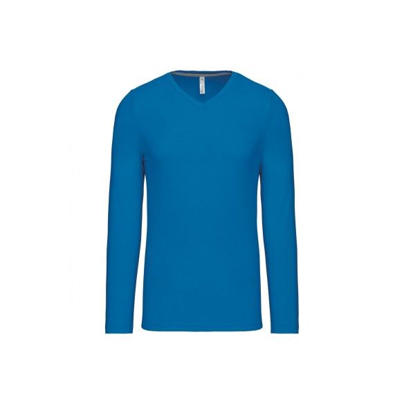 Long-sleeved v-neck T-shirt | Kariban webshop | VESLAB.COM