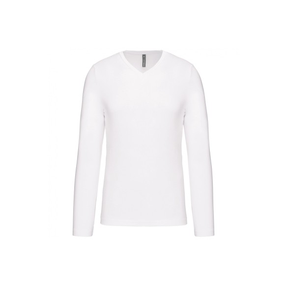 camiseta manga larga cuello pico 18