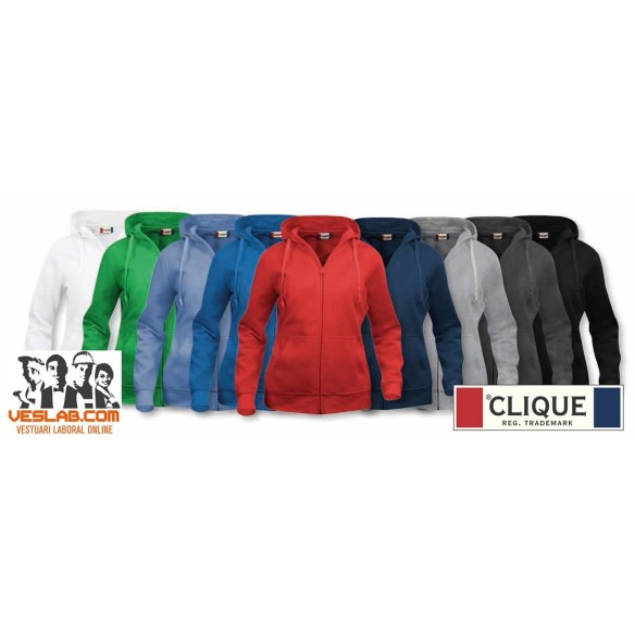 CLIQUÉ BASIC HOODED SWEATSHIRT FULL ZIP LADIES