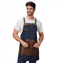 Denim and Leather Apron by Garys