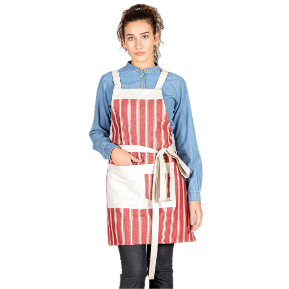 Apron with striped bib | Garys | Veslab