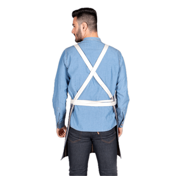 Apron with striped bib | Garys | Veslab