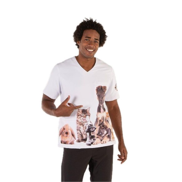 Casaca per a veterinària estampada | Uniformes Garys | Veslab