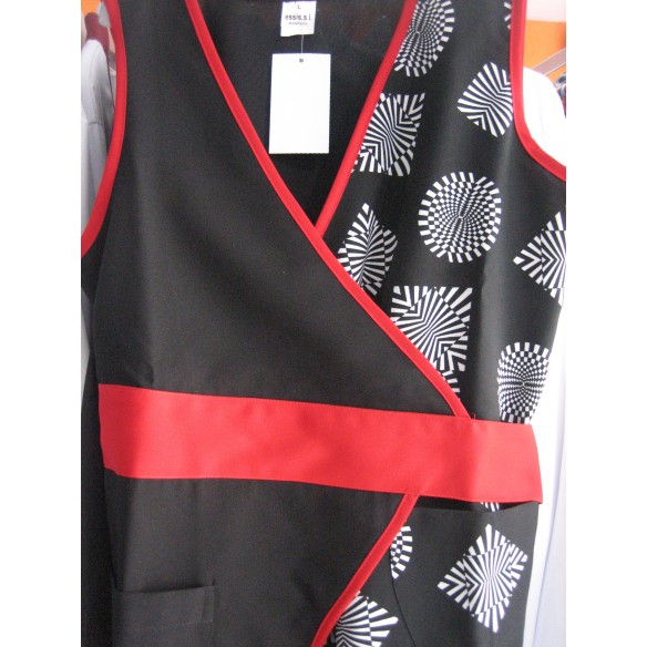 KIMONO ESTAMPAT AMB RIBET VERMELL