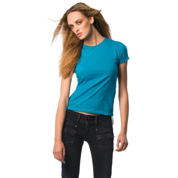 CAMISETA BLANCA MANGA CORTA MUJER 100% ALGODON