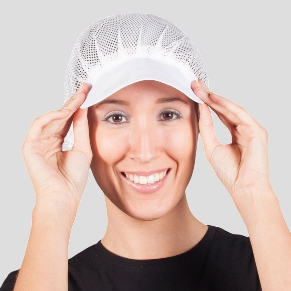 Chapeau blanc avec maille (Paq. 10 uts.)