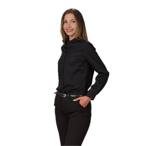 Long Sleeve Waitress Shirt with Mao Collar 288200 | Gary's | Veslab