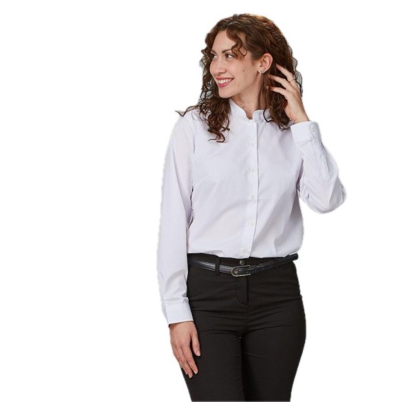 Camisa de camarera Garys con cuello mao y manga larga | Veslab