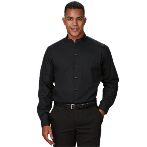 Long Sleeve Waiter Shirt with Mao Collar 296000 | Gary's | Veslab