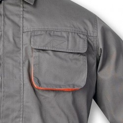 buzo willis bicolor gris / naranja 2