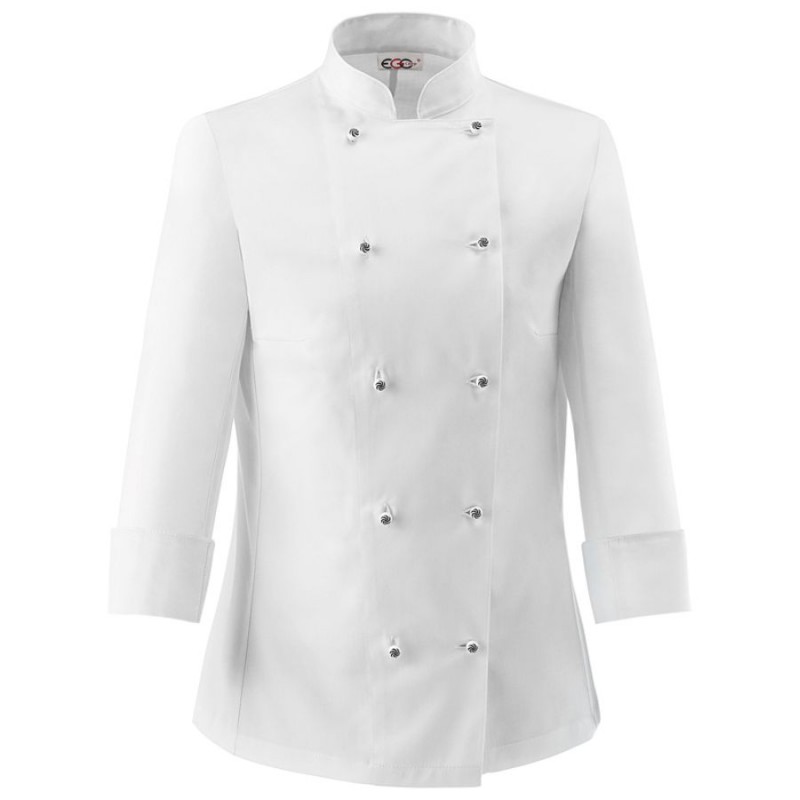 chaqueta cocina señora slim fit white woman blanca m/l 1