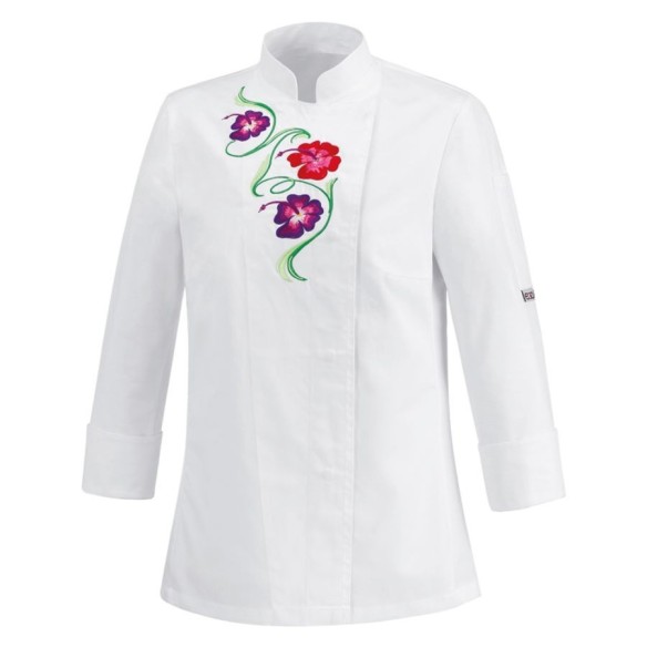 JAQUETA DE CUINA SLIM FIT WHITE FLOWER M/L