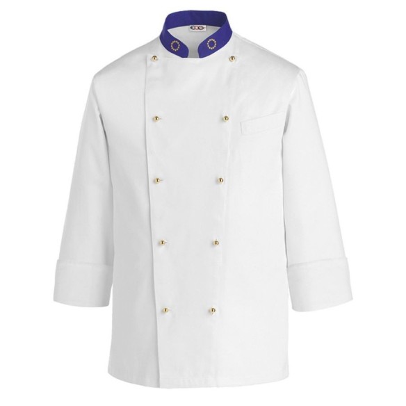 chaqueta de cocina cuello bordado euro 1
