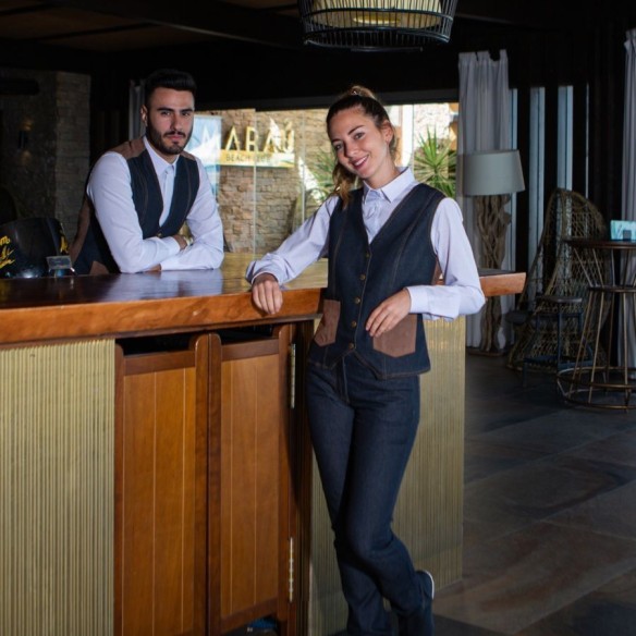 Baena's Waitress Denim Vest | Gary's Uniforms | Veslab