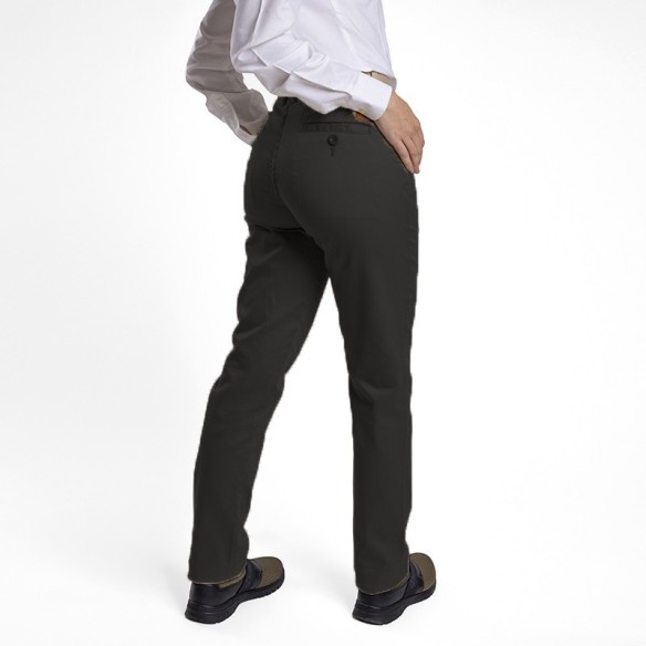 Pantalón Chino Elástico Negro Trasero Mujer | Veslab