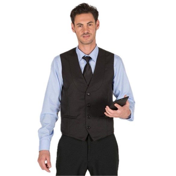 Chaleco para camarero Negro | Uniformes Gary's | Veslab