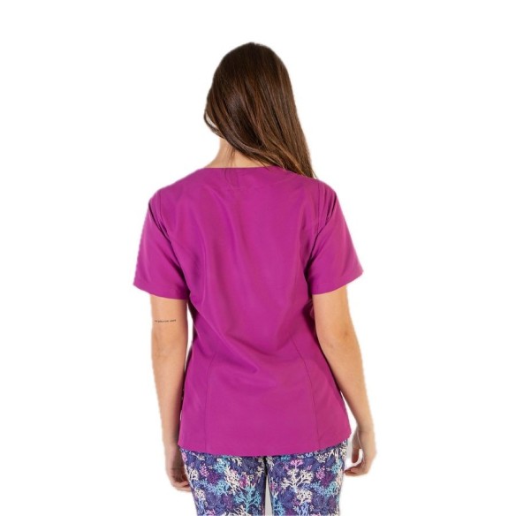 Casaca microfibra Zaida malva espalda | Uniformes Gary's