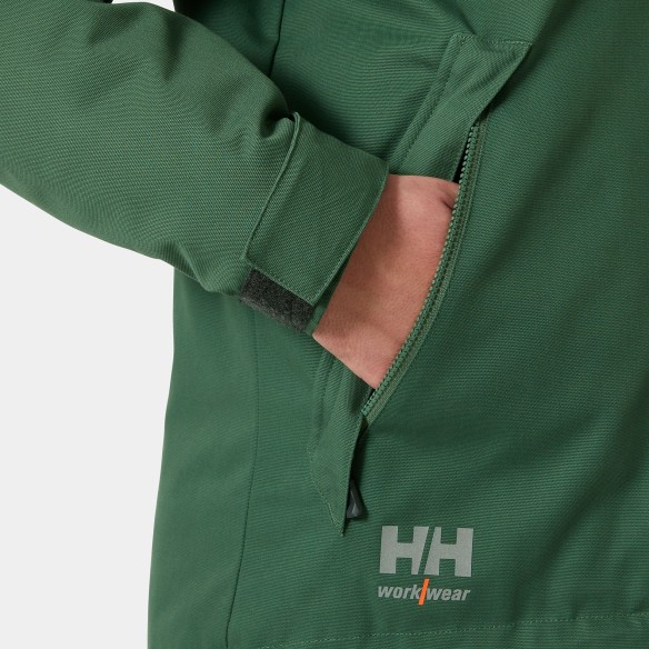 CHAQUETA INVIERNO HELLY HANSEN OXFORD verde detalle bolsillo