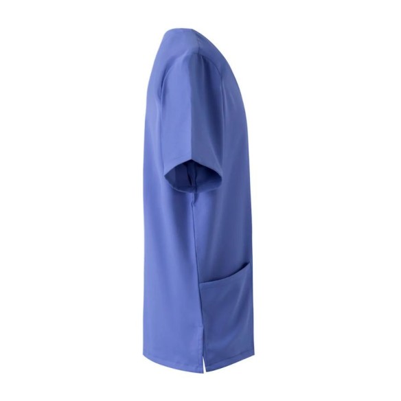 Camisola sanitaria de microfibra manga corta azul persa detrás | Velilla