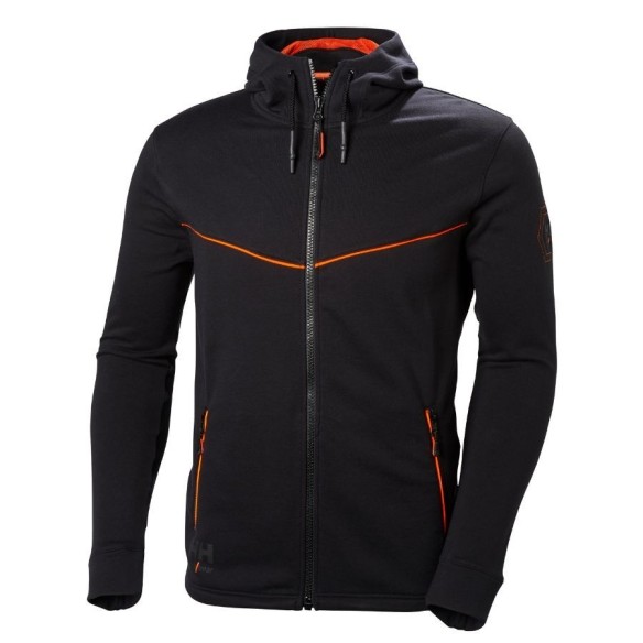 Sudadera con capucha y cremallera Chelsea Evolution Negra | Helly Hansen Workwear
